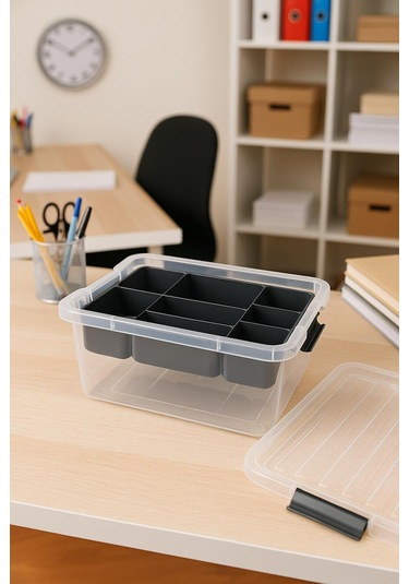 3,20 L Şeffaf Saklama Kutusu & Organizer Düzenleme Kutusu Şeffaf