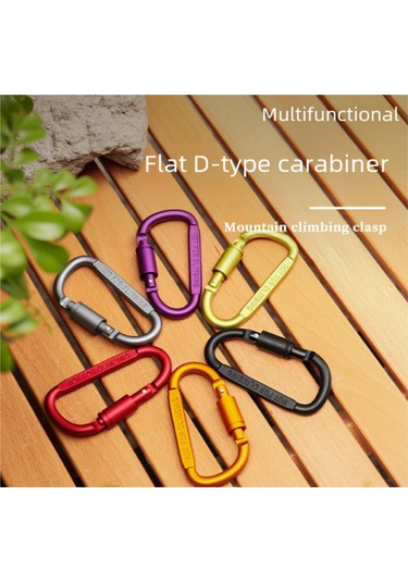 Jeemson 8cm Kaliteli Alüminyum D-ring Kaykay Kilitli Spiral Kilitle, Outdoor Aktivite İçin Güçlü Ve Kolay Kullanim - Kırmızı Gümüş