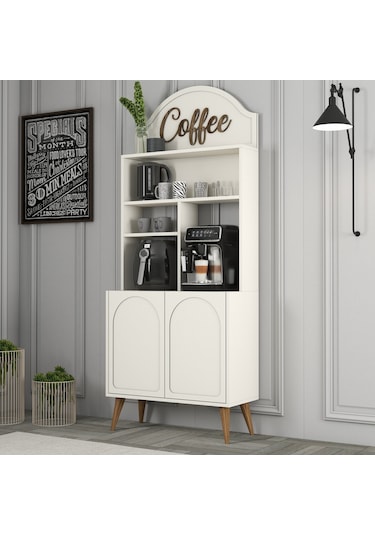 Lyon Kahve Köşesi 80cm - Krem / Ceviz