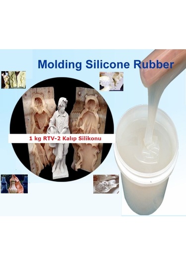 1 Kg Rtv2 Kalip Silikonu ve Katalizör Beyaz 10 Shore