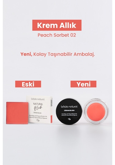 Bade Natural Krem Allık 02 Peach Sorbet
