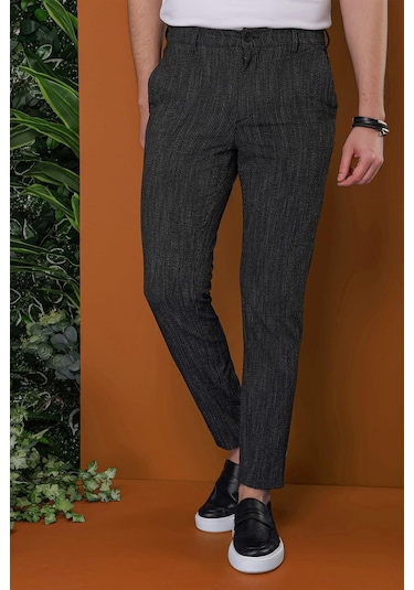 Efor P 1113 Slim Fit Siyah Spor Pantolon Siyah