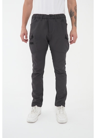 Camp592 Outdoor Softshell Su Ve Rüzgara Dayanıklı İçi Polarlı Kışlık Erkek Taktik Pantolon Antrasit Antrasit