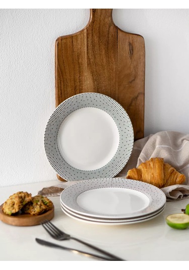 Korall Tabak Seti 4 Adet Düz Beyaz Tatlı 19cm Scandi 198216122 Beyaz