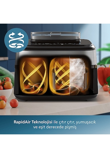 Phılıps NA555/00 5000 Serisi Çift Hazneli Airfryer