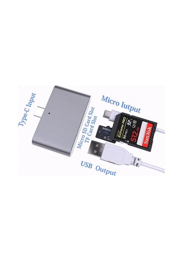 Type C Usb 3.1 Kart Okuyucu 4397A Sd Microsd Tf Hub All In Çeviri