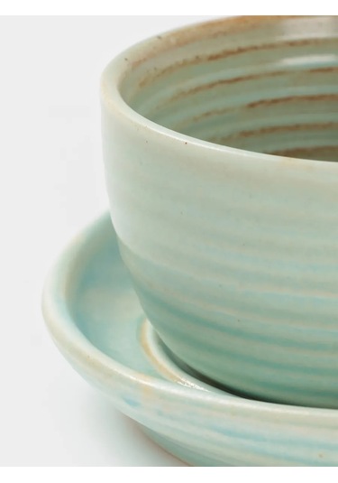 Sima-lend & Magistro Çay Ve Kahve Kupası 300 Ml "sand Ripples" Tabağıyla Birlikte 376606764 Gri