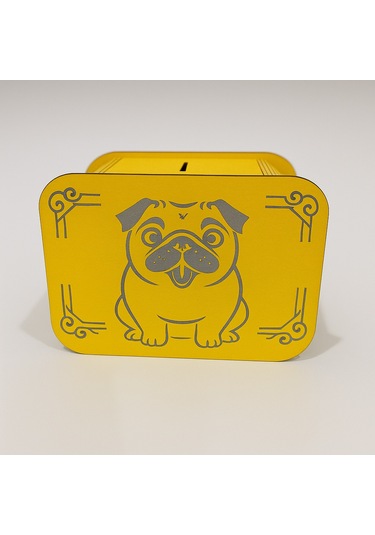 Köpek Kumbara - Ağaç İşleme -ceviz Ağacı-sarı