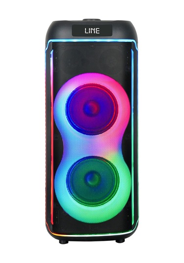 Mikrofonlu Rgb Işıklı Kablosuz Karaoke Hoparlör Çift 6.5 İnç Stereo Bass Dijital Led Parti Sistemi