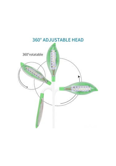 Vkemall Usb Akvaryum Bitki Büyüme Lambası - Yaprak Şekli, Beyaz-mavi Işık, 6mm Cam Uyumlu, 360 Döner Kablolu, Mor