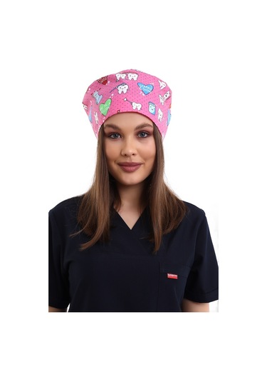 Fuşya Diş Desenli Cerrahi Bone - Doktor Bone-Standart-2111 Fujya Diş