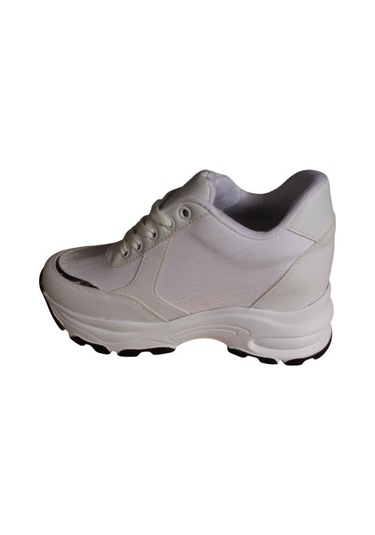 Yazkış Kadın Siyah Beyaz Parlak Kumaş Taşlı 8cm İçten Gizli Topuk Fashıon Günlük Spor Ayakkabı Beyaz Yazkış Kadın Siyah Beyaz Parlak Kumaş Taşlı 8cm İçten Gizli Topuk Fashıon Günlük Spor Ayakkabı Beyaz