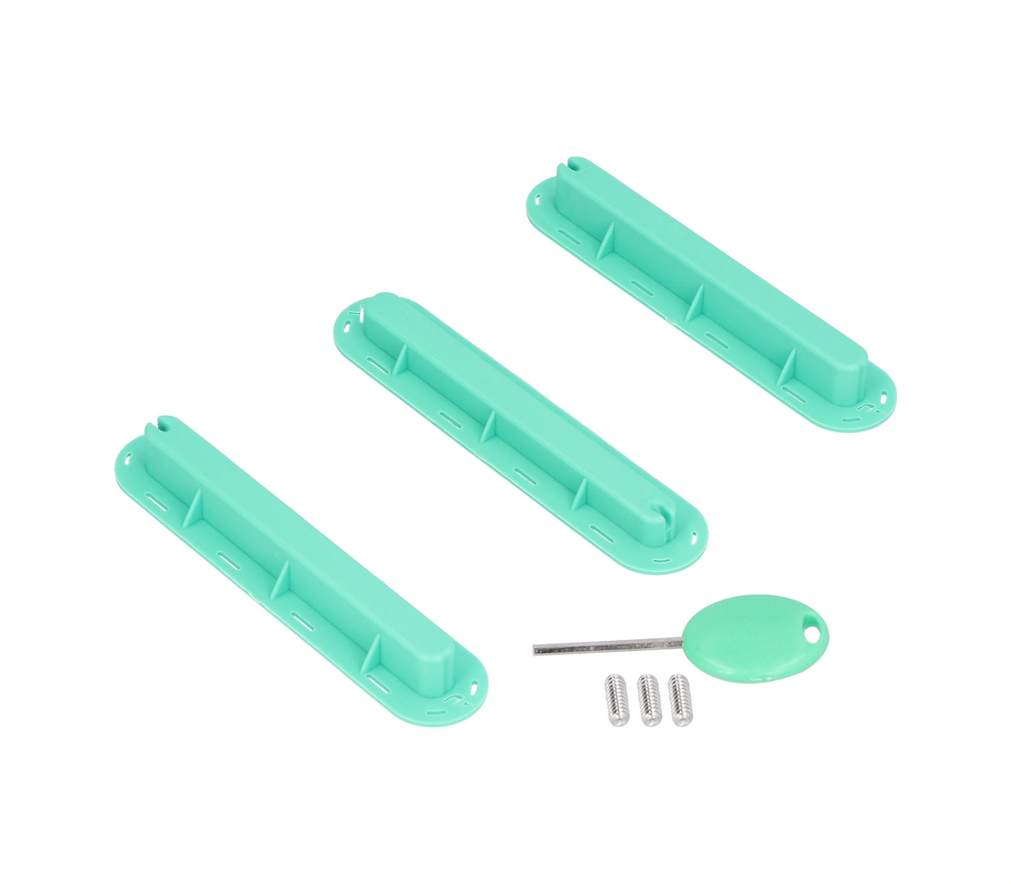 Vkemall Plastik Surf Tahtası Kuyruğu Kanalı - Dayanıklı, Hafif, Kolay Kurulum - 3'lü Set, Mavi Renk, 15cm Boy, Vida Ve Anahtar Dahil