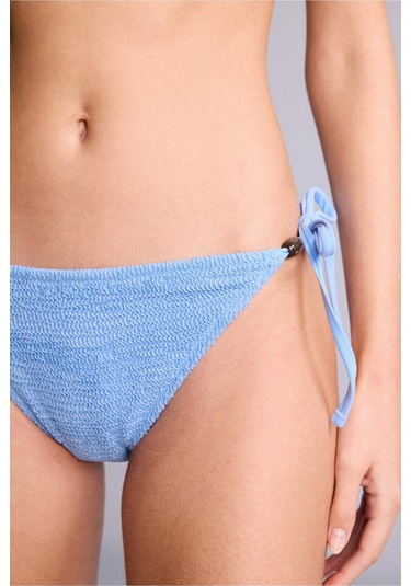 Defacto Regular Fıt Kırışık Dokulu Mavi Bikini Alt E0208ax26smbe552 Mavi-be552