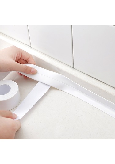 Yifomall Ev Mutfak Banyo Su Geçirmez Kenar Bandı - 3.2m X 3.8cm Beyaz, Nem Ve Çürüme Koruyucu, Kolay Kurulum, Dayanıklı Materyal Beyaz