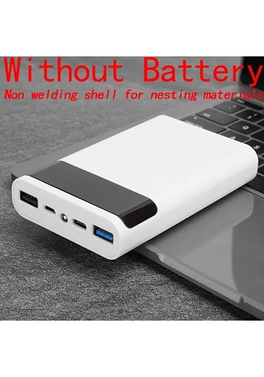 Honeybeeshop Beyaz S6 Tasinabilir Harici Sarj Cihazi Kutusu Hizli Sarj Hafif Power Bank Akilli Telefon Tablet Uyumlu Seyahat Pil Depolama Cantasi
