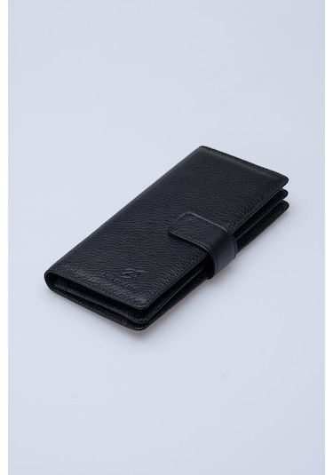 DERİNSS DRC7533 Hakiki Deri Patlı Siyah Cüzdan & Telefonluk