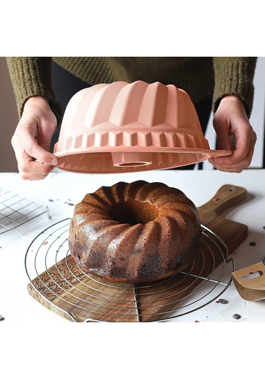 Soulader 9,5 İnç Silikon Kek Kalıbı Yapışmaz Yivli Tabanlı Saplı Muffin Tepsisi Cupcake Pasta Pişirme Kapları Keklik Jöle Jelatin Ekmek Yapımı İçin Pratik Fırın Ve Mikrodalga Uyumlu Diğer