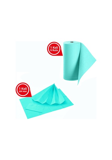 Dentreal Avrupa Rulo Hasta Önlüğü Ve Tabla Örtüsü Takım Turkuaz