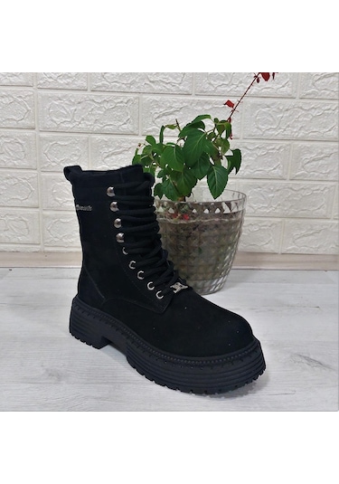 Pierre Cardin 52418 Siyah Süet İçi Kürklü Kaymaz Bayan Bot 001