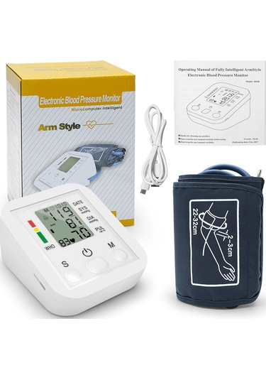 Qingmipy Taşınabilir Kol Tipi Tansiyon Aleti - Lcd Ekranlı Hassas Ölçüm, Ev Ve Seyahat Kullanımı İçin Beyaz