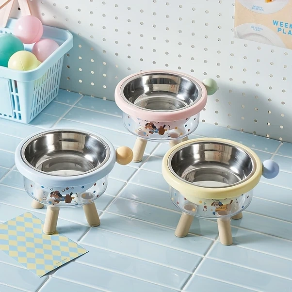 Elmpaly Sarı Plastik Supet Yükseltilmiş Devrilmez Mama Kabı