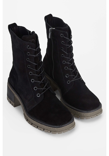 Tamer Tanca Kadın Hakiki Deri Siyah Süet Casual Bot 775 8259 BN BOT SK23/24 Siyah