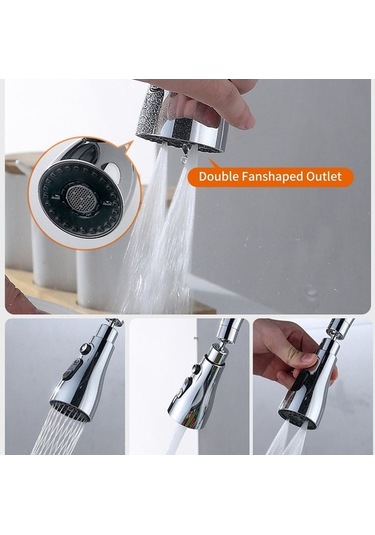 Dancemonkey Püskürtücü, Mutfak Musluğu Başlığı, 360 Döner Ayarlanabilir Çift Bıçaklı Cbtx Çok Renkli