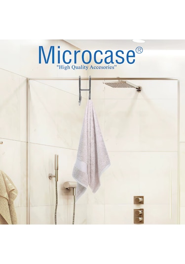 Microcase Paslanmaz Çelik Kauçuklu Çok Amaçlı Banyo Mutfak Dolap Vb Alanlar İçin Çift Yönlü Askılık Al5507 Gümüş