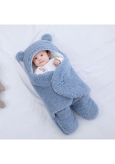 Eternal Luck Yenidoğan Sonbahar ve Kış Kalınlaşmış Battaniye - Mavi