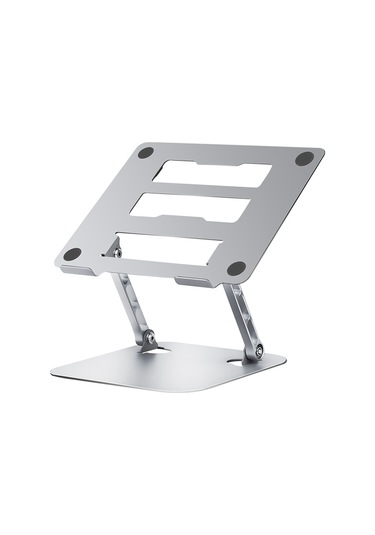 D032 Metal Katlanabilir Dizüstü Tablet Braketi Ayarlanabilir Dizüstü Isı Dağılımı Standı - Gümüş