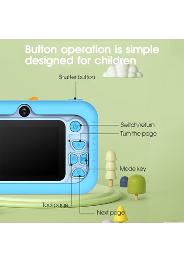 Vkemall Kız Çocukları İçin 20mp Çift Kameralı 720p Video Çekici, 2.0 İnç Ekran, 4x Zoom, Dahili Pil,  Oyuncak Kamera Pembe