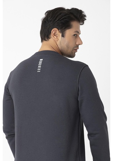 Erkek Pamuklu Kışlık Spor Sweatshirt Antrasit