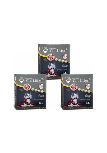 Vancat G160 Aktif Karbonlu Bentonit Kedi Kumu 3 x 6 L