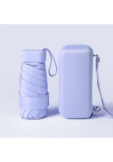 Yystore Kadın Mini Güneş Şemsiyesi + Taşıma Kutusu Xyz0896 Mor