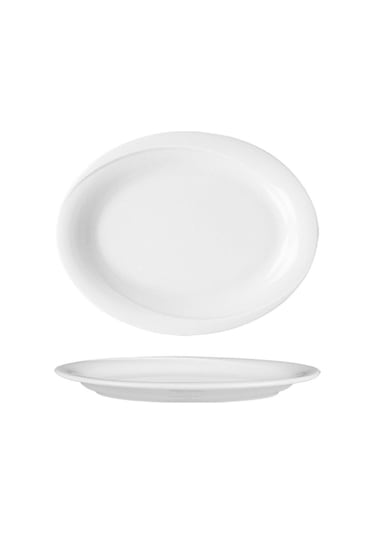 Güral Porselen X-tanbul Otel 24x18.5 Cm Kayık Tabak Dekorsuz Xt24ky00 1 Adet - Beyaz