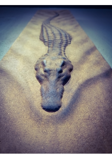 Rustik Tarz Timsah Ahşap Oyma Sanat Eseri