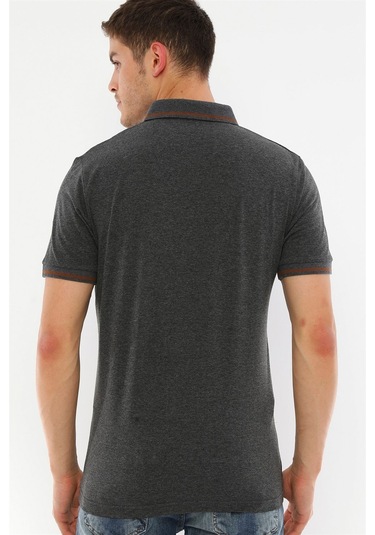 T8586 Dewberry Erkek Polo Yaka T-shırt-antrasit Antrasit