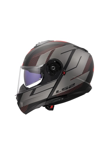 Ls2 Strobe 2 Code Mat Siyah-gri Çene Açılır Kask Mat Siyah Gri