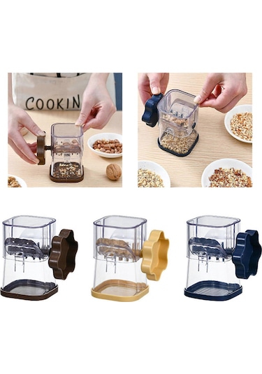 Pratik Fındık Öğütücü Manuel Çikolata Öğütme Cihazı Çok Fonksiyonlu Ceviz Kırıcı Çok Fonksiyonlu Mutfak Aleti Sarı Siyah