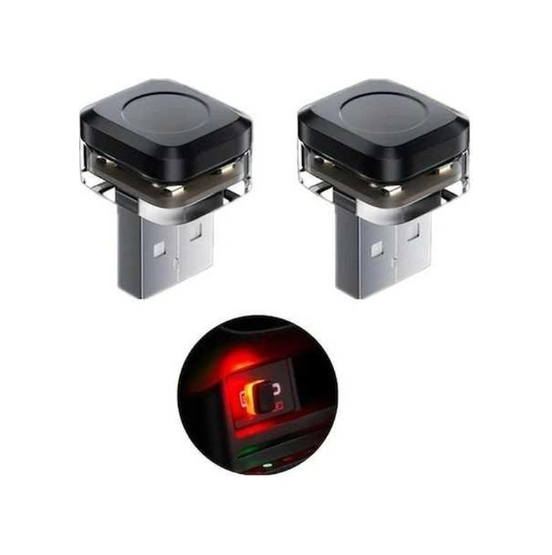 Trendooze Turcoshop11 2 Adet Kırmızı Mini Usb Led Araç İçi Lamba