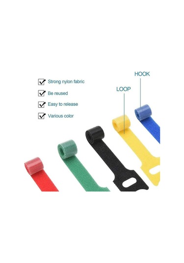 Maiyame Beyaz Nilon Bant Kabloları - 12x250mm, Ev/ofis İçin Organize Etme, Yeniden Kullanılabilir, Dayanıklı