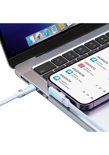 Pazly Usams Us-sj652 30w Pd Usb-c/type-c 8 Pin Alüminyum Dirsek Veri Kablosu 1,2m Hızlı Şarj