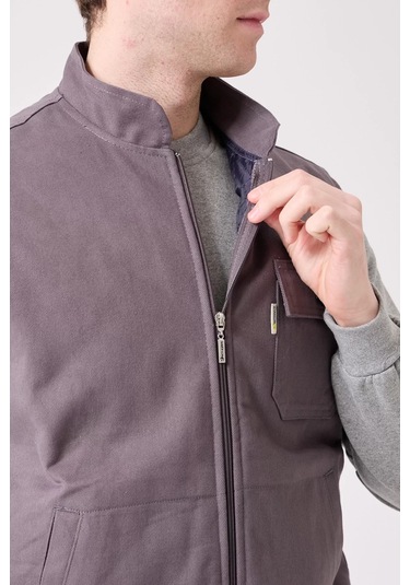 Kışlık Gabardin Yelek Erkek İş Güvenliği Galanthus Outdoor Sıcak Tutucu Rüzgar Geçirmez Gri