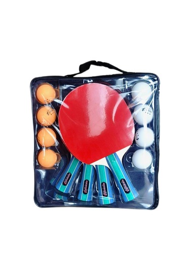 Ranyeek 4 Raket 8 Toplu Ping Pong Seti - Aile Grubu İçin Taşınabilir Spor Malzemesi, 7 Katman Ahşap Raketler Ve Taşıma Çantası