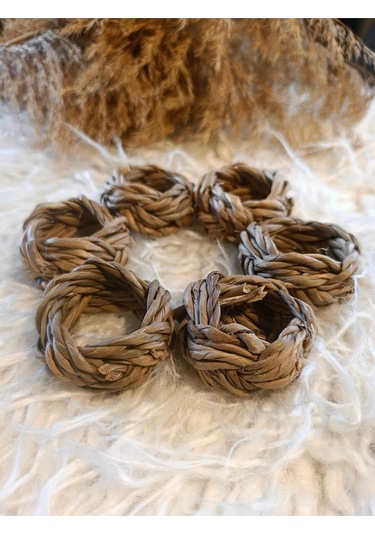 6lı Doğal Hasır Peçete Yüzüğü / Halkası Diğer