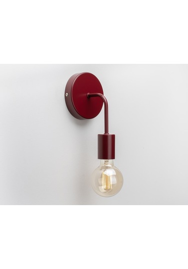 Riolight Vintage,rustik,retro,modern Bordo 1xe27 Duylu Metal Duvar Aplik Bordo