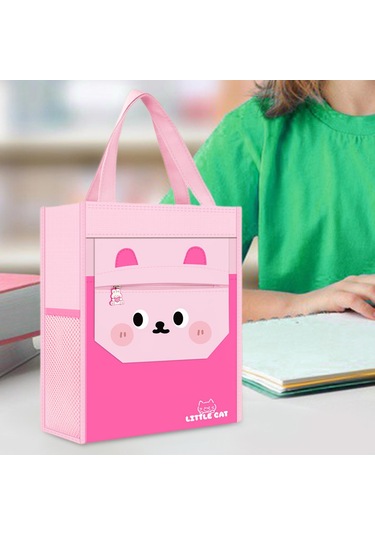 Suntek El Çantası Sevimli Üst Saplı Cepli Çocuk Tote İş Pembe