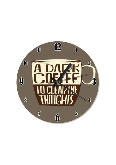 Koyu Kahve Tatları Temizler Analog Duvar Saati Çok Renkli