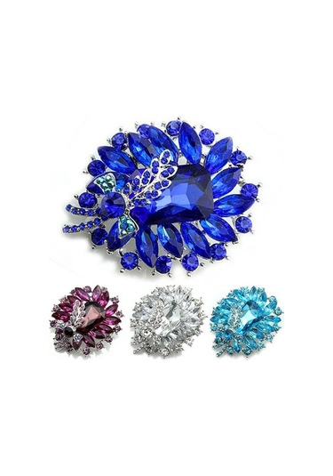 Mor Kadın Ziyafet Parti Broş Mavi Şeffaf Kelebek Pin Broş Mor